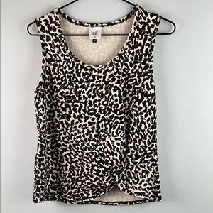 Cabi Leopard Print Sleeveless Top Size XS